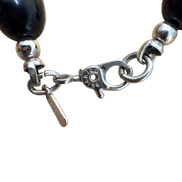 Monet Vintage Black Beaded Necklace With Lobster Clasp & Silver Accents - Picture 5 of 6